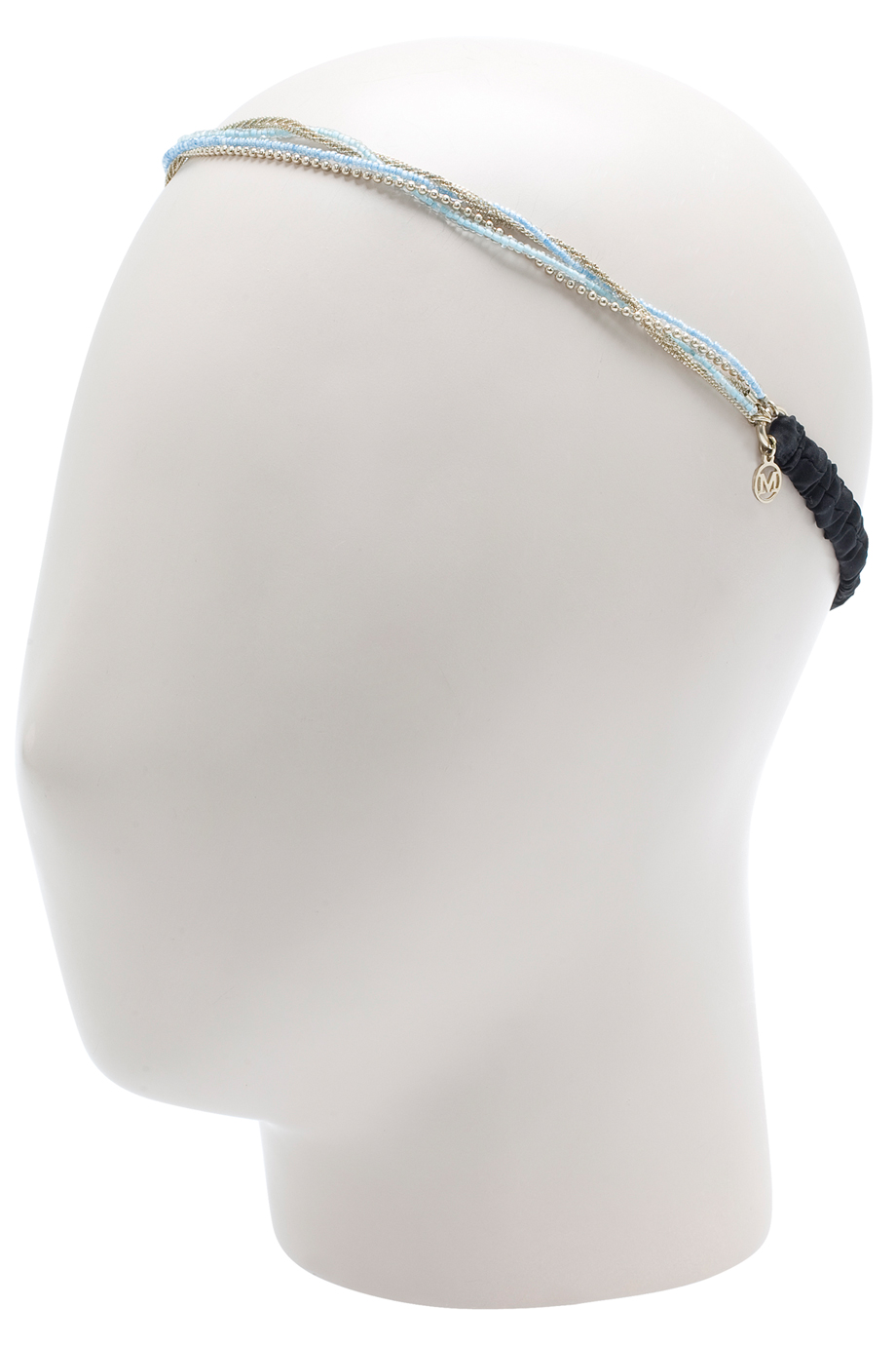 Lyst Maison Michel Diana Slim Bead Amp Chain Headband in Blue