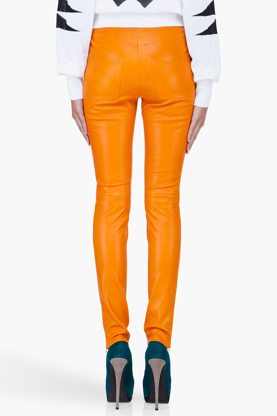 mugler leather pants