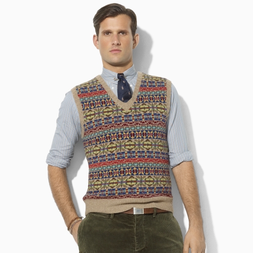 Polo Ralph Lauren Fair Isle Wool Vneck Vest for Men | Lyst