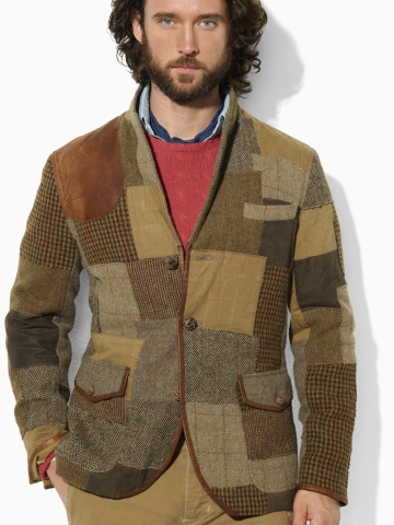 Polo Ralph Lauren Tweed Patchwork Sport Coat in Brown for Men | Lyst