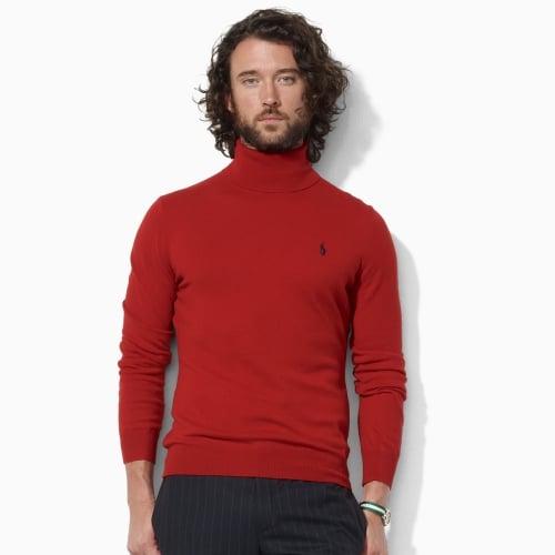 ralph lauren red turtleneck sweater