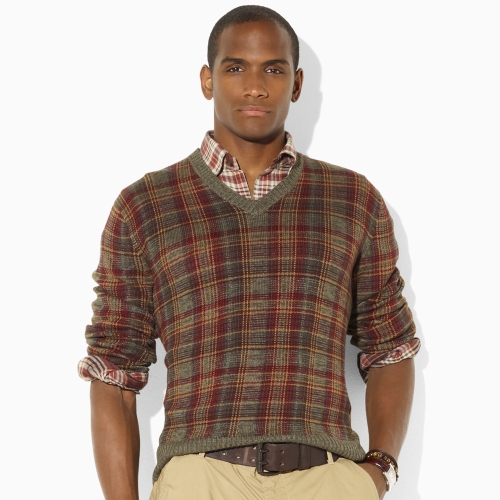 Lyst - Polo Ralph Lauren Plaid Intarsia V-Neck Sweater for Men