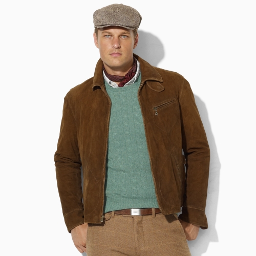 Polo Ralph Lauren Suede Newsboy Jacket in Brown for Men | Lyst