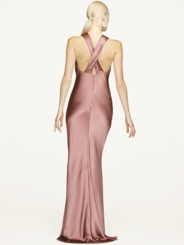 Ralph Lauren Black Label Abrielle Silk Charmeuse Dress in Dusty Rose (Pink)  | Lyst