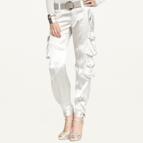 silk cargo pants womens