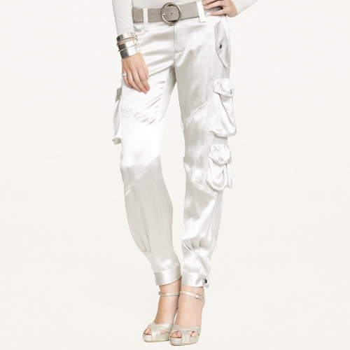 Ralph Lauren Black Label Carmelo Silk Cargo Pant in Metallic | Lyst