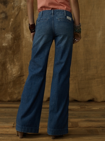 Womens Clothing Jeans Wide-leg jeans Ralph Lauren Black Label Denim Trousers in Blue 
