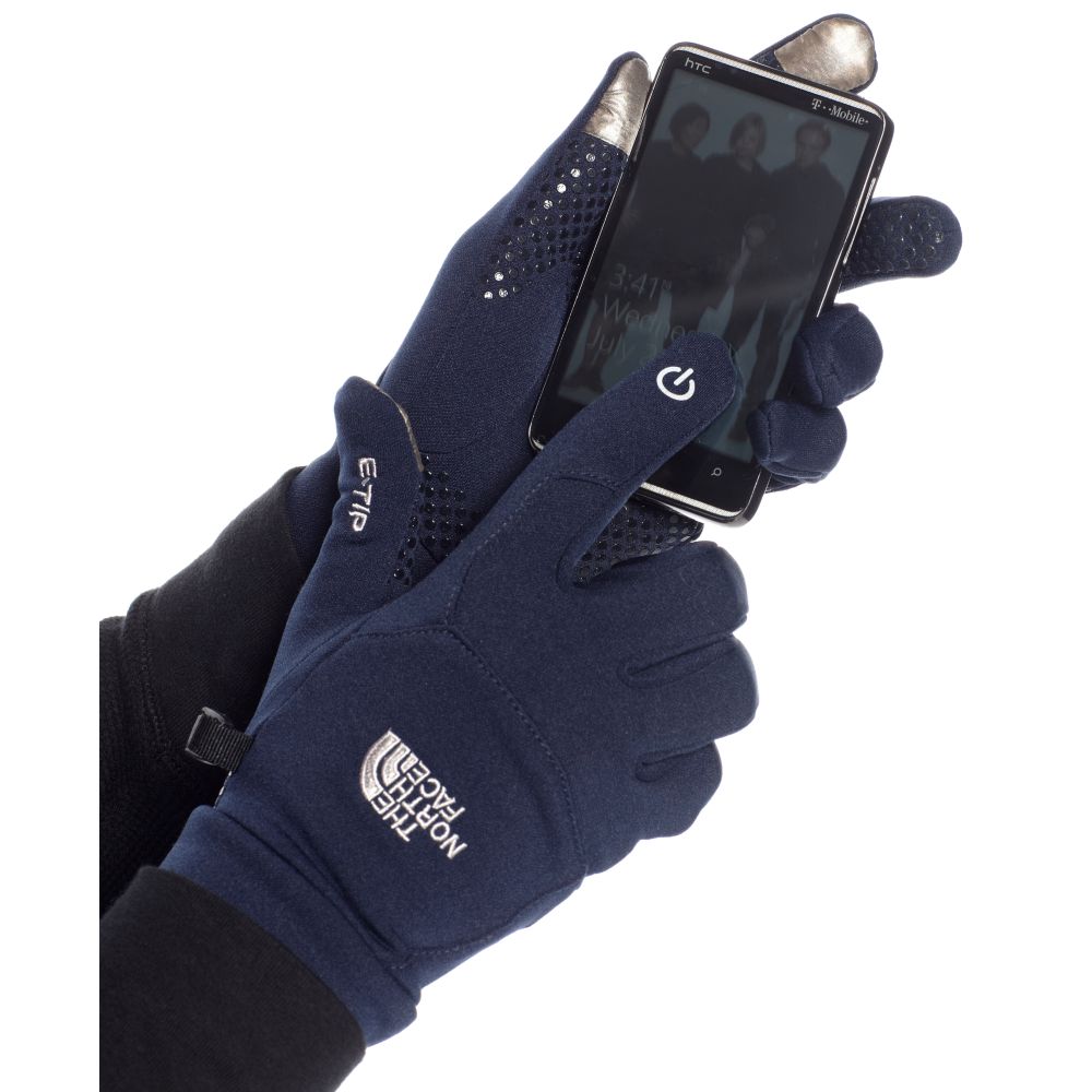 north face navy gloves