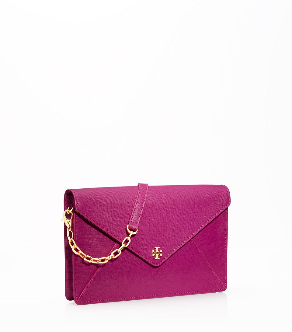 Tory Burch Robinson Envelope Clutch in Pink | Lyst
