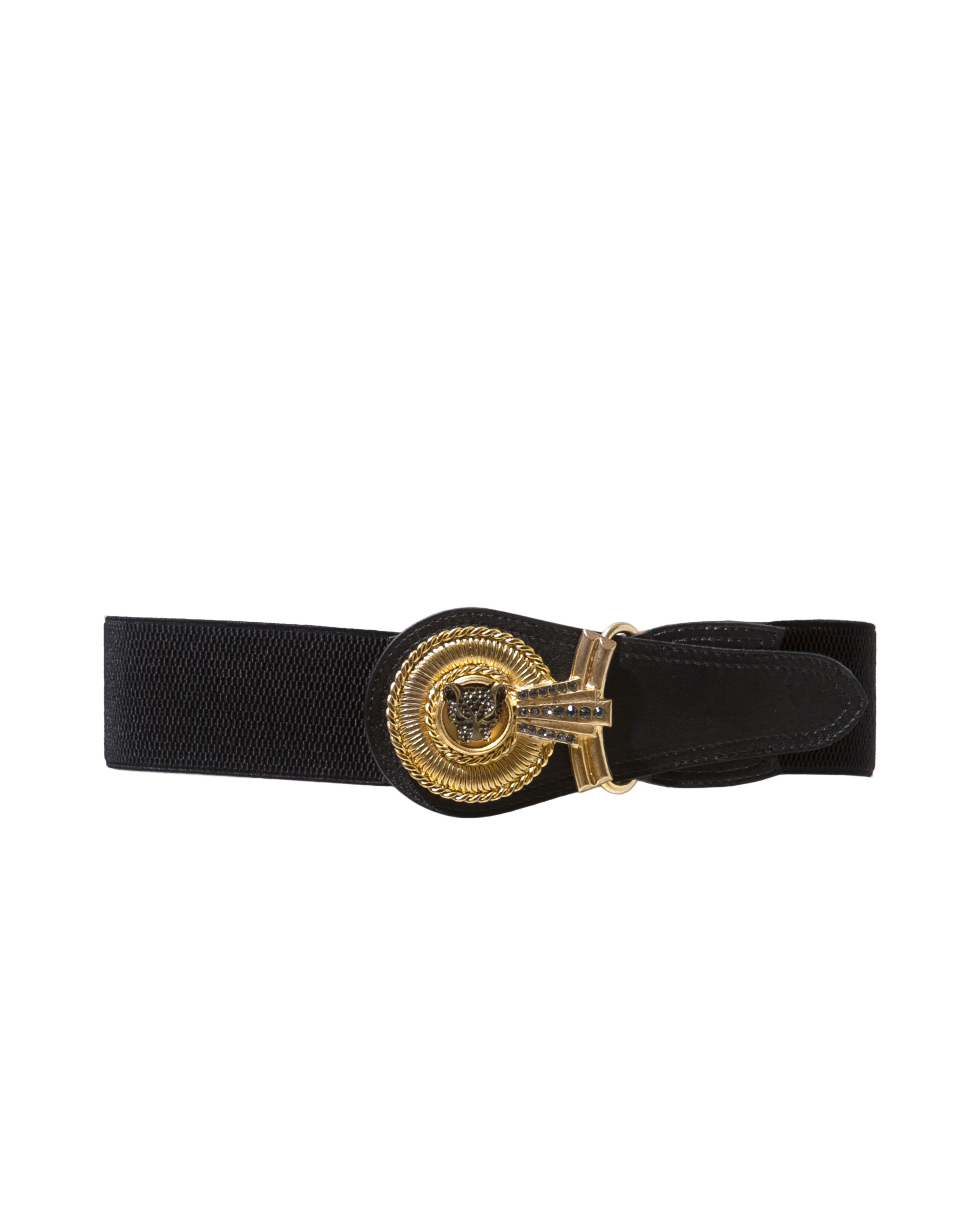 Zara Elastic Belt with Tiger Buckle in Black | Lyst