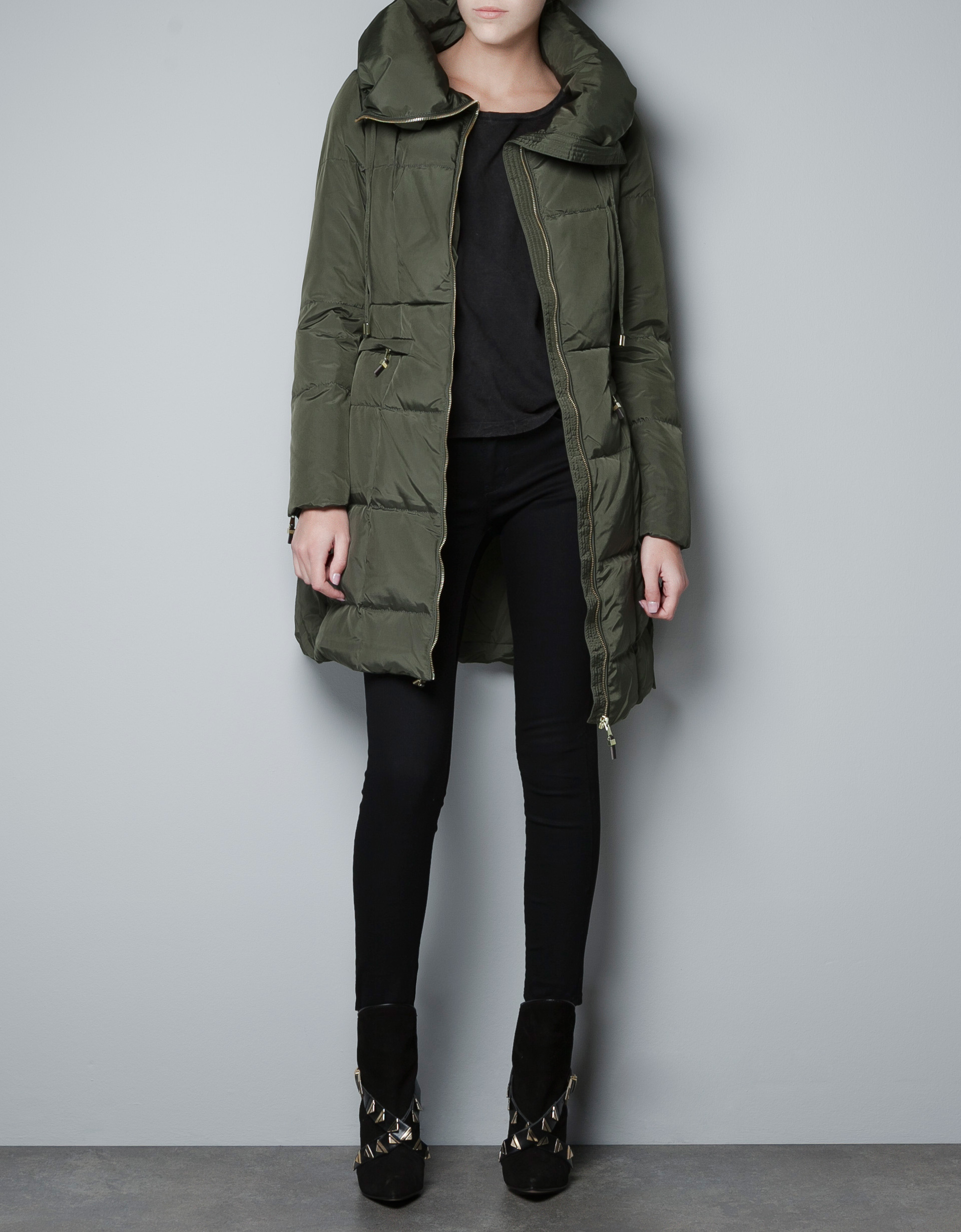 Zara Puffer Jacket in Natural | Lyst