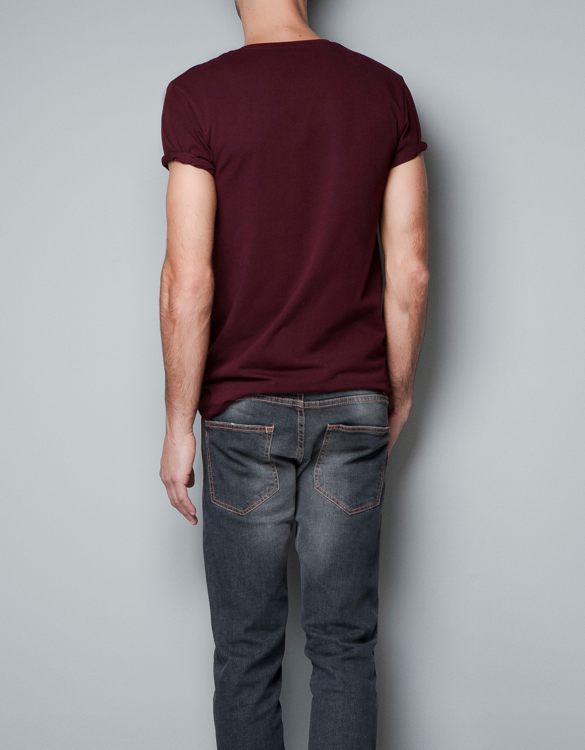 Zara Super Slimfit Tshirt in Red for Men Lyst