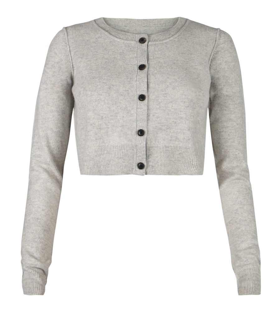 grey cropped cardigan