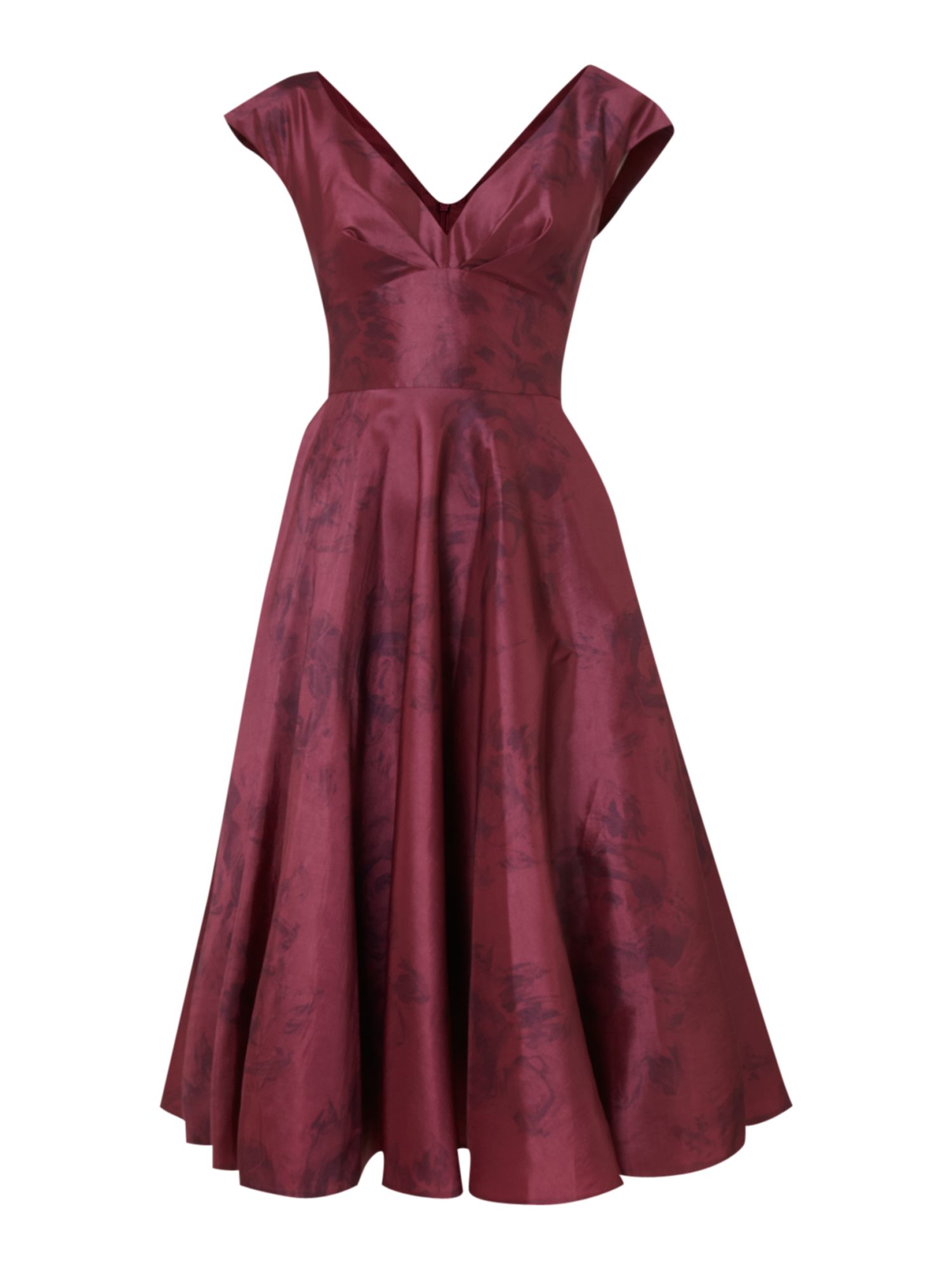 Ariella Rose Print Taffeta Dress in Purple (plum) | Lyst