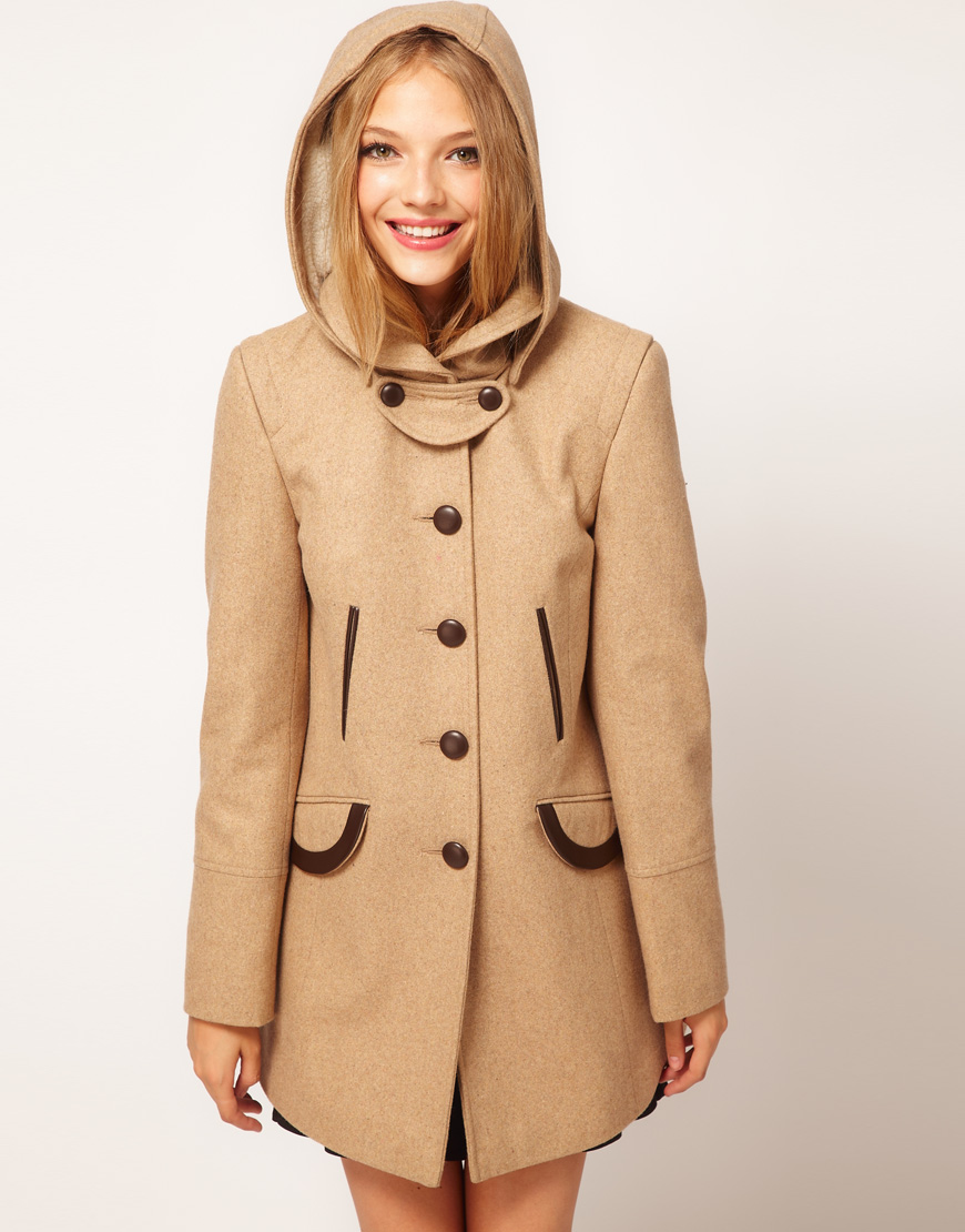 Fold Over Collar Print Outerwear