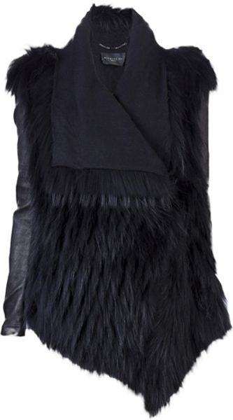 Barbara Bui Fur Jacket in Black | Lyst