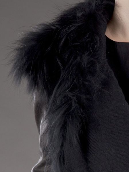 Barbara Bui Fur Jacket in Black | Lyst