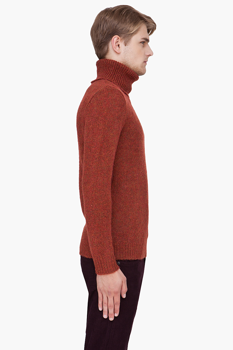mens burnt orange turtleneck