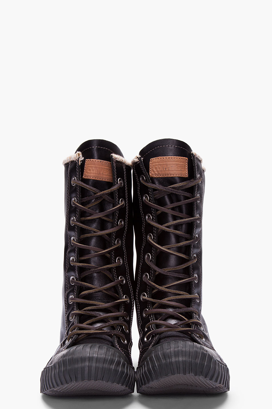 jueves protesta Querido Converse Black Leather Chuck Taylor All Star Boosey Boots for Men | Lyst