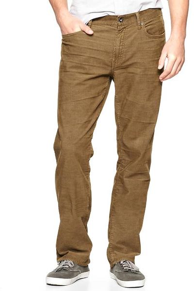 Gap Corduroy Pants Straight Fit in Green for Men (khaki) | Lyst