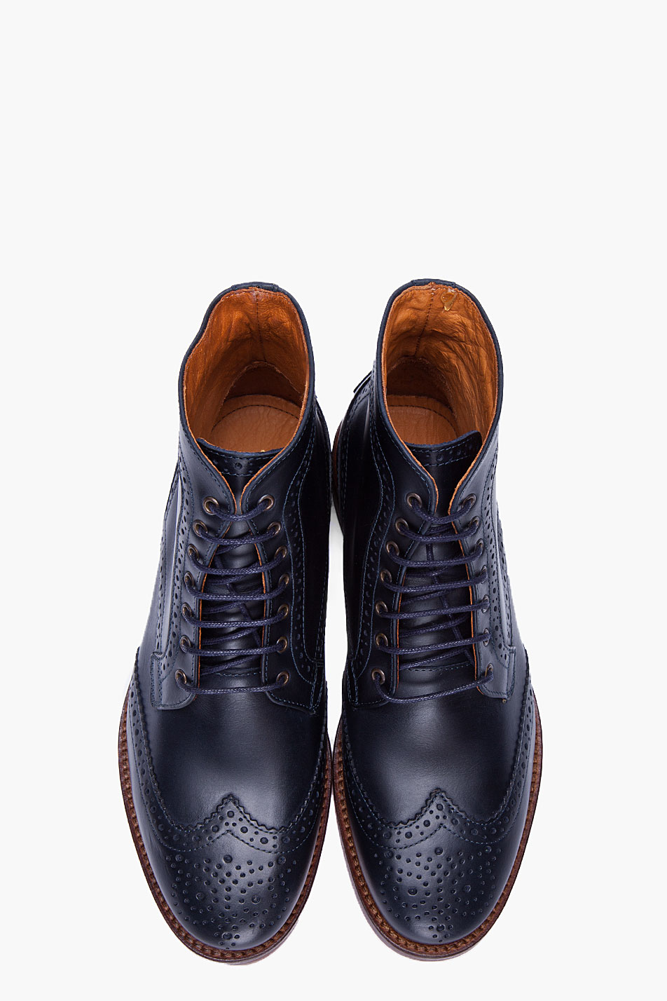 mens navy brogues