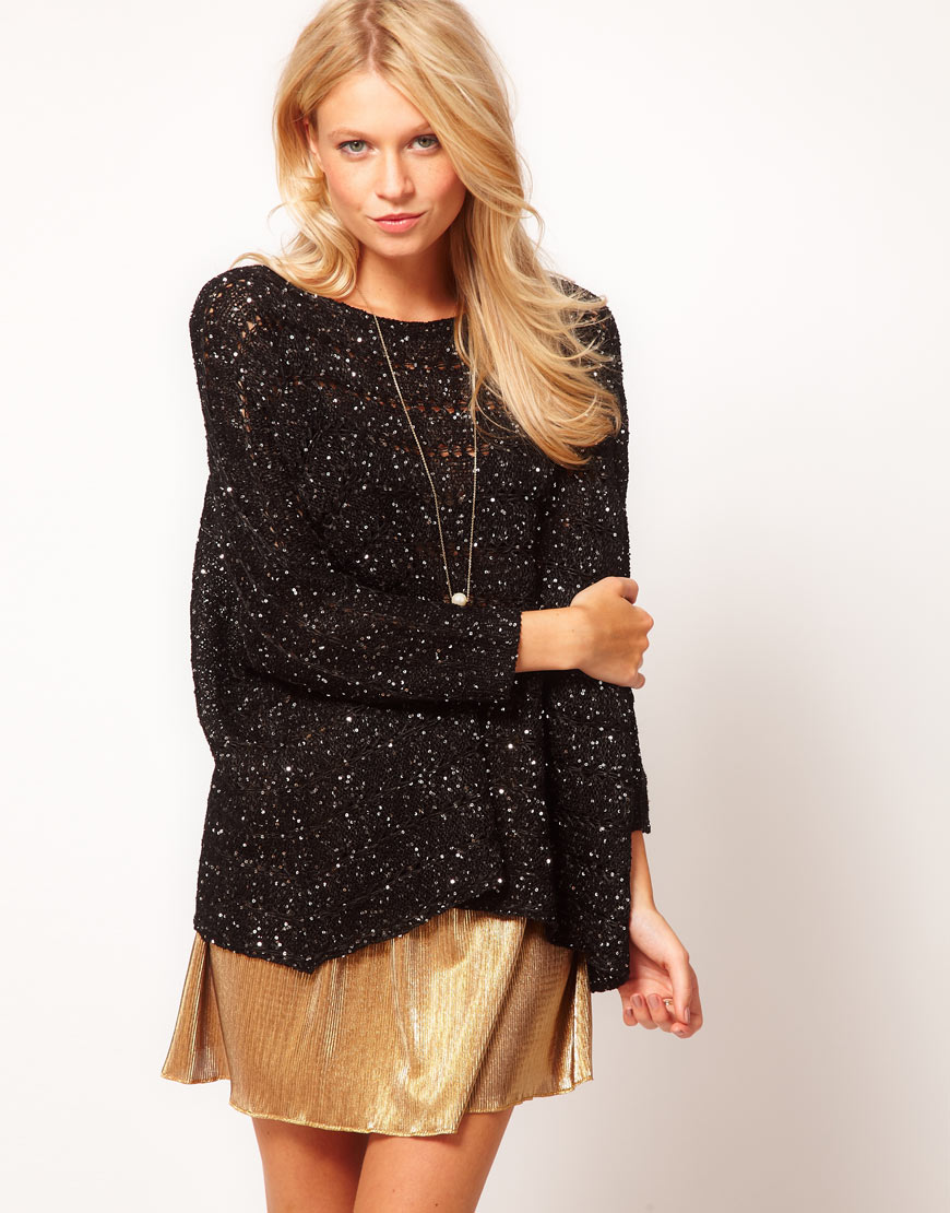 black sparkly jumper dress