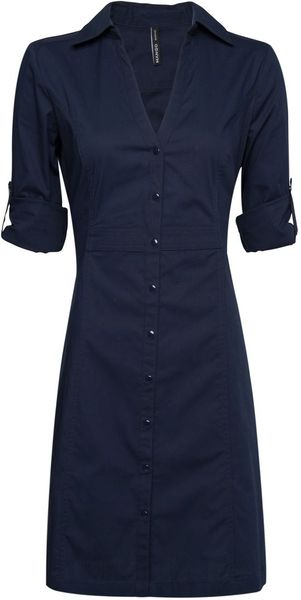 Mango Fitted Shirt Dress in Blue (n1) | Lyst