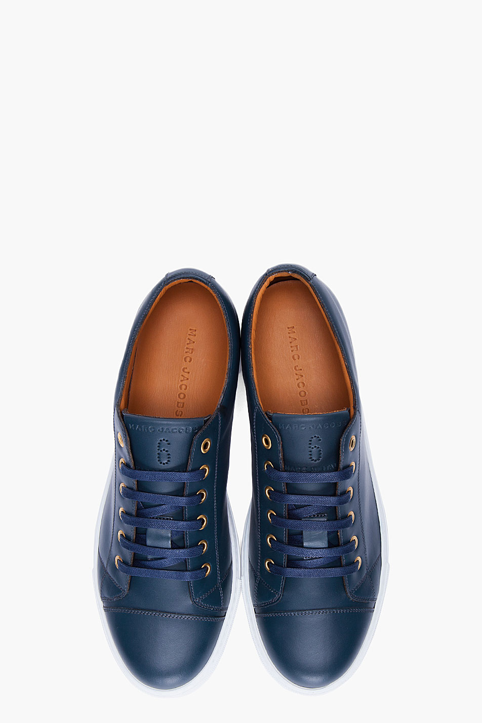 Lyst - Marc Jacobs Navy Leather Sneakers in Blue for Men