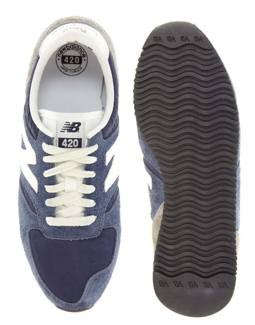 new balance 420 navy suede trainers