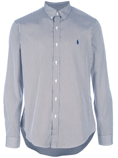 Polo Ralph Lauren Vertical Striped Shirt in Blue for Men (brown) | Lyst