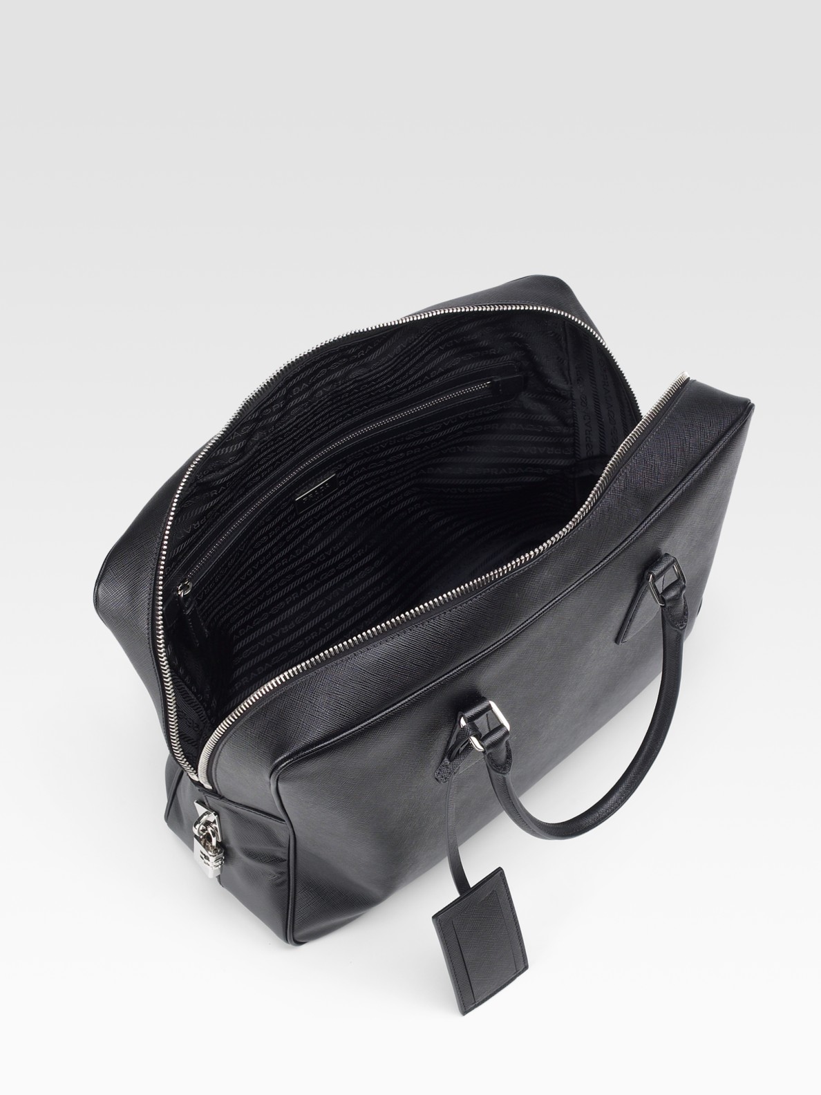 Prada Saffiano Travel Bag in Black for Men | Lyst  