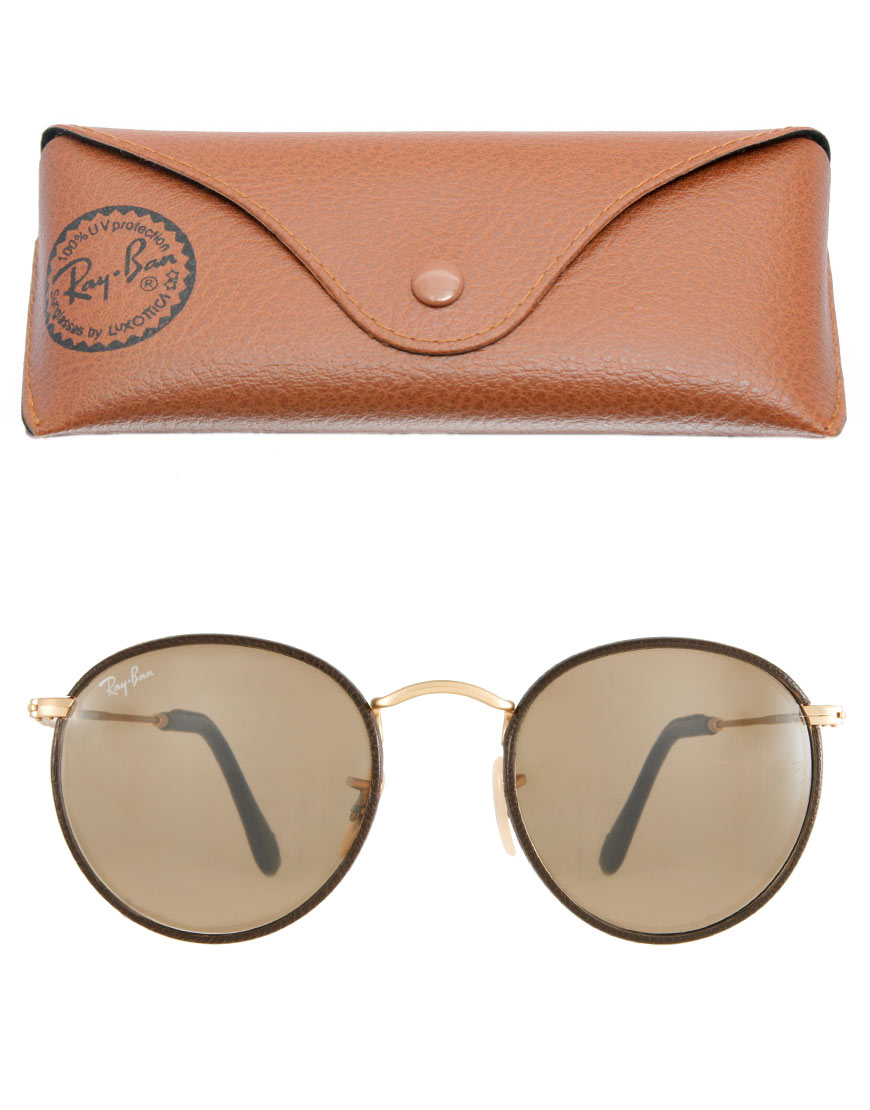 Ray-Ban Round Sunglasses in Brown for Men | Lyst