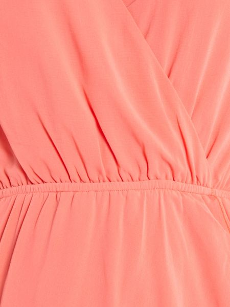 Sodamix Asymmetrical Chiffon Maxi Dress in Red (peach) | Lyst