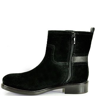 suede black booties flat