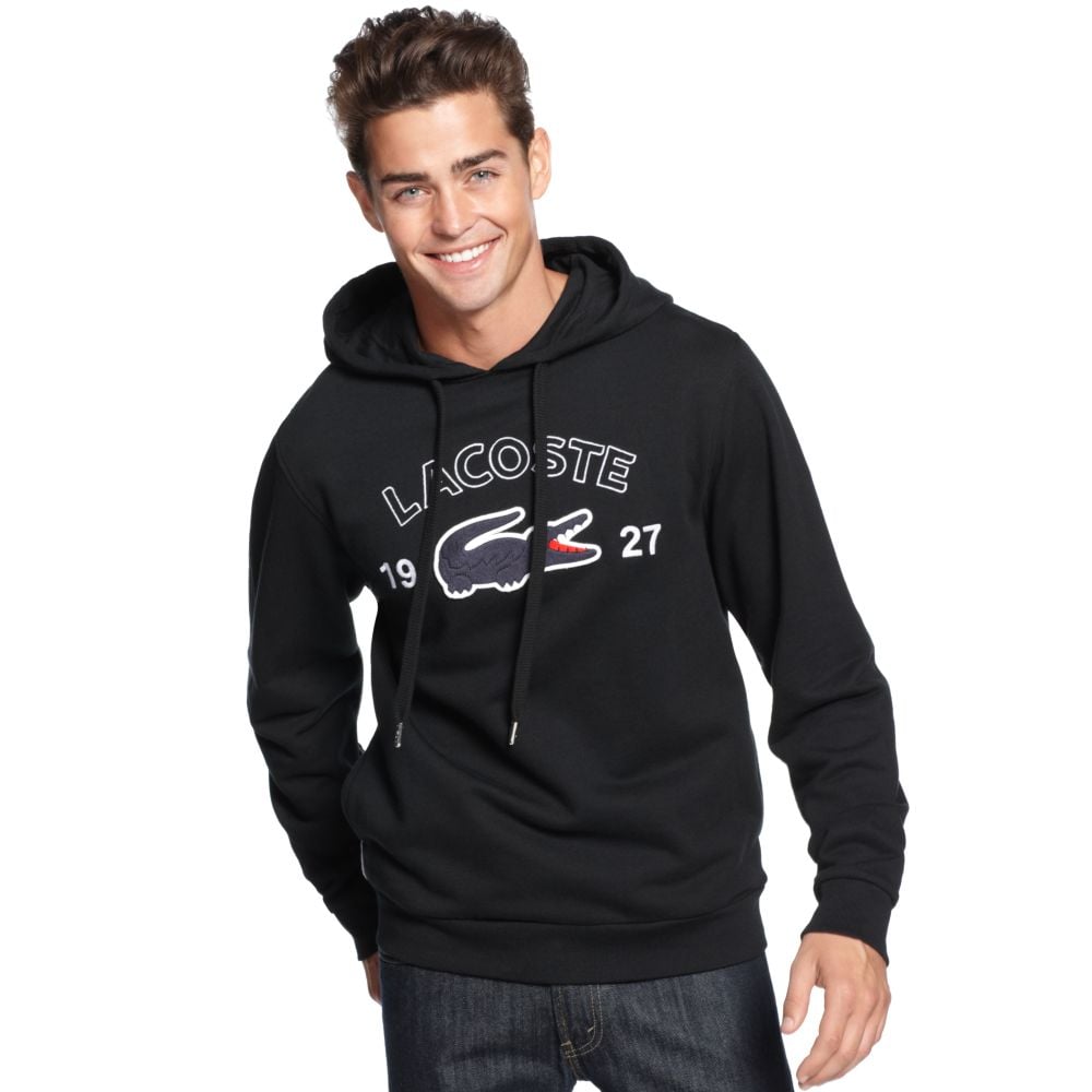 lacoste large logo hoodie