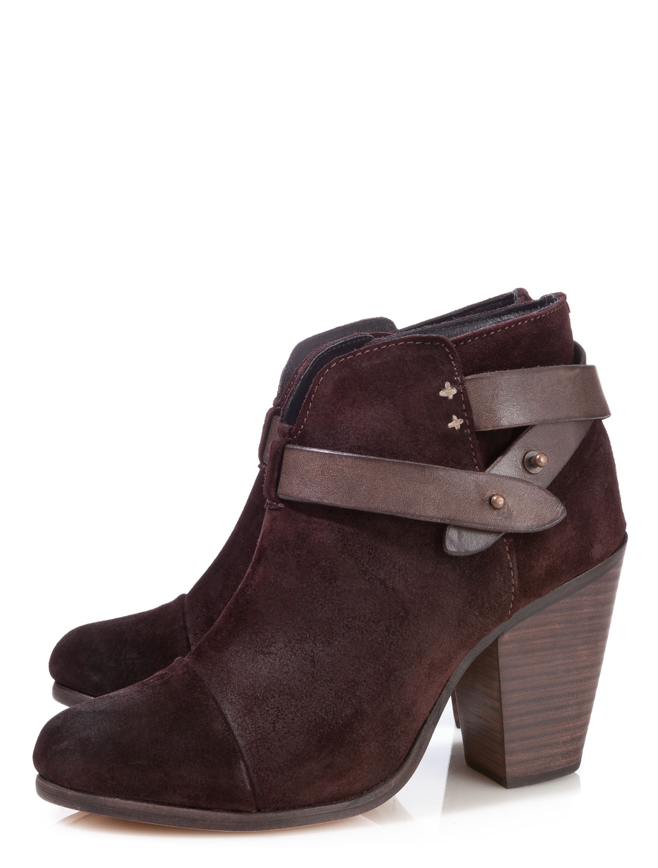 Rag & Bone Harrow Boots Suede in Red (burgandy) | Lyst