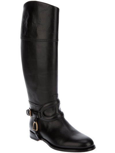 ralph lauren black knee high boots