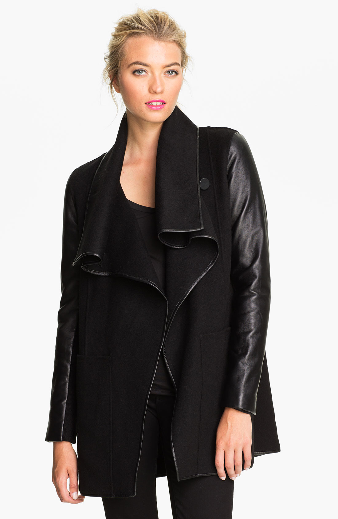 Mackage Mixed Media Coat in Black Lyst