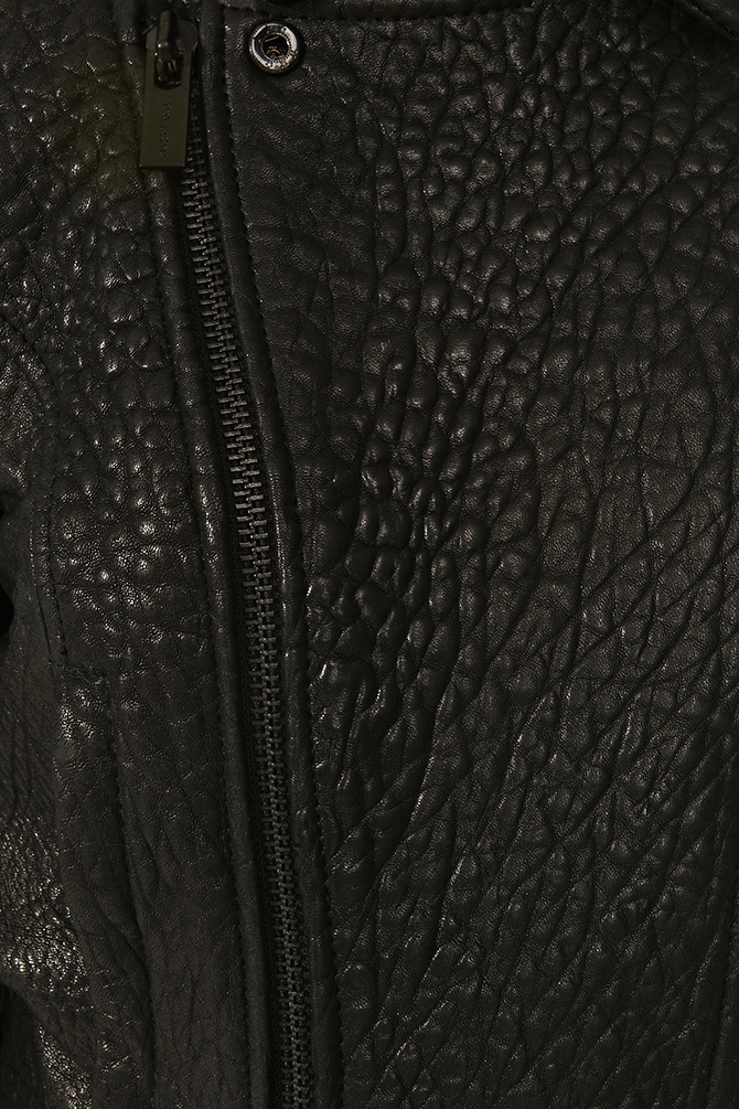 Lyst Nasty Gal Ascii Leather Moto Jacket Fringe in Black