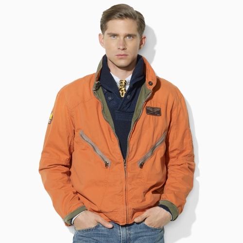 Polo Ralph Lauren Reversible Flight Jacket in Orange for Men - Lyst