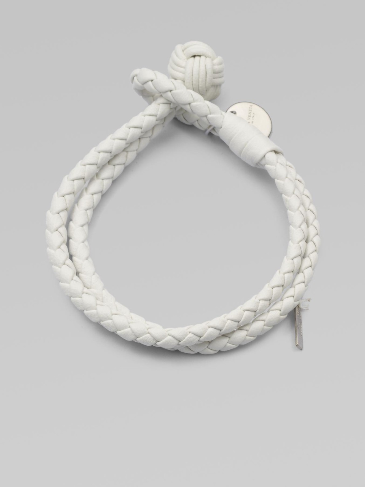 Lyst Bottega Veneta Woven Leather Bracelet In White Gallery