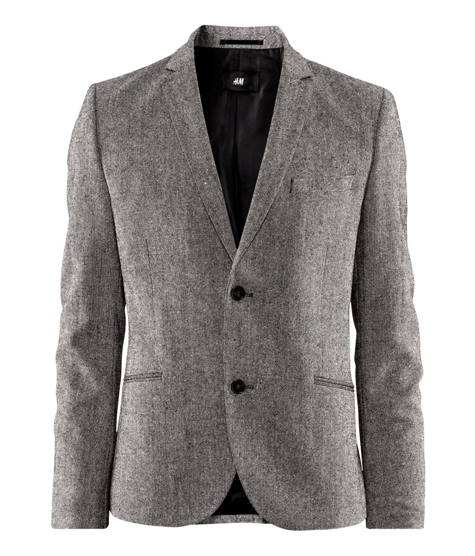 H&M Tweed Jacket in Gray for Men - Lyst