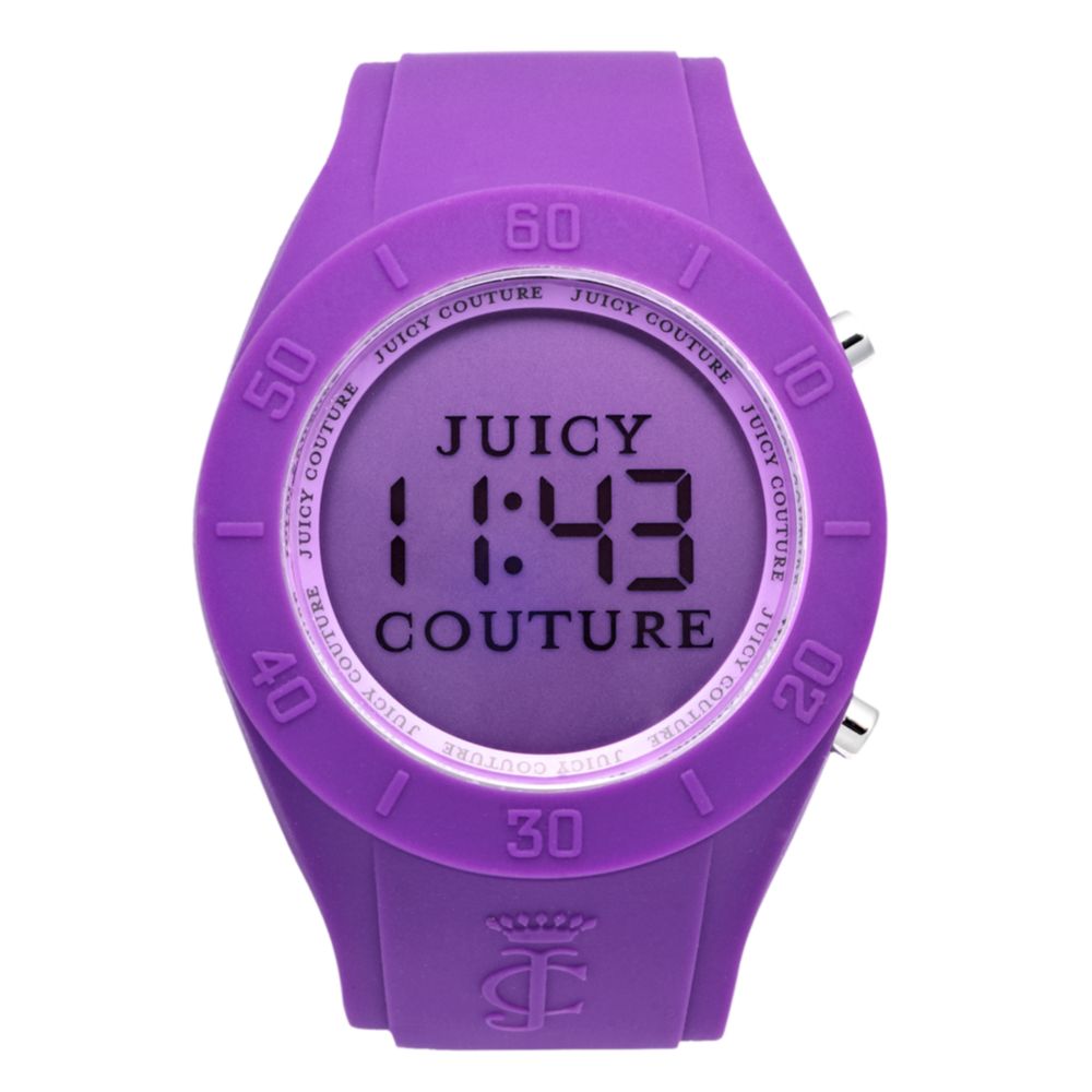 Juicy Couture Womens Digital Sport Couture Purple Rubber Watch | Lyst