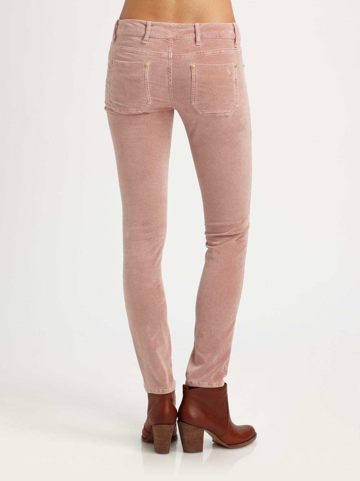 pink velvet jeans