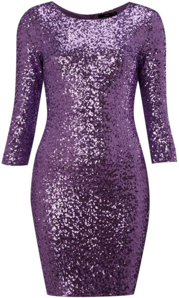 Tfnc Sequin Paris Dress in Purple (lilac) | Lyst