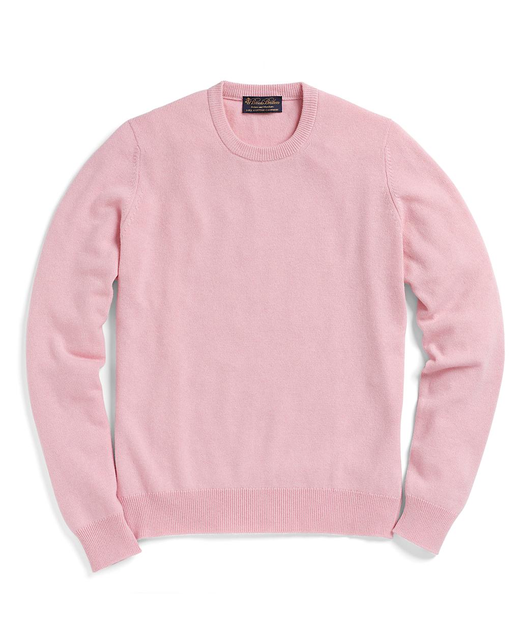Brooks Brothers Cashmere Crewneck Sweater in Light-Pink (Pink) for Men -  Lyst