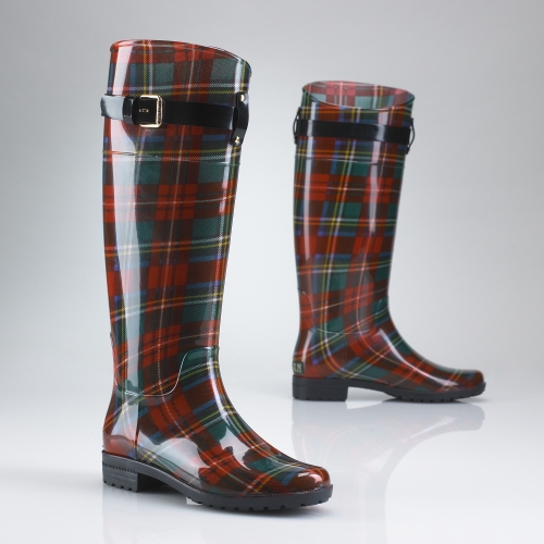 ralph lauren rain boots plaid