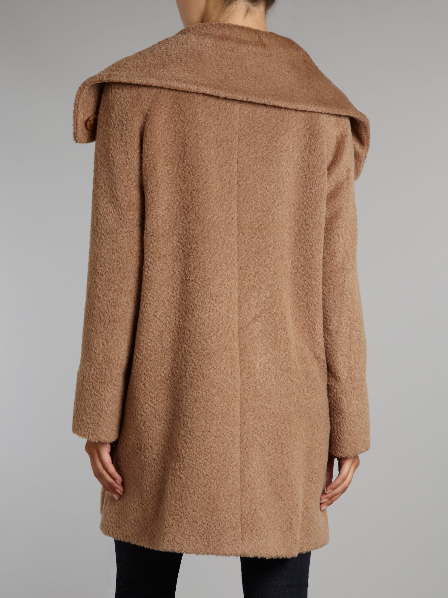 Max mara studio Marisa Alpaca Short Coat in Brown | Lyst