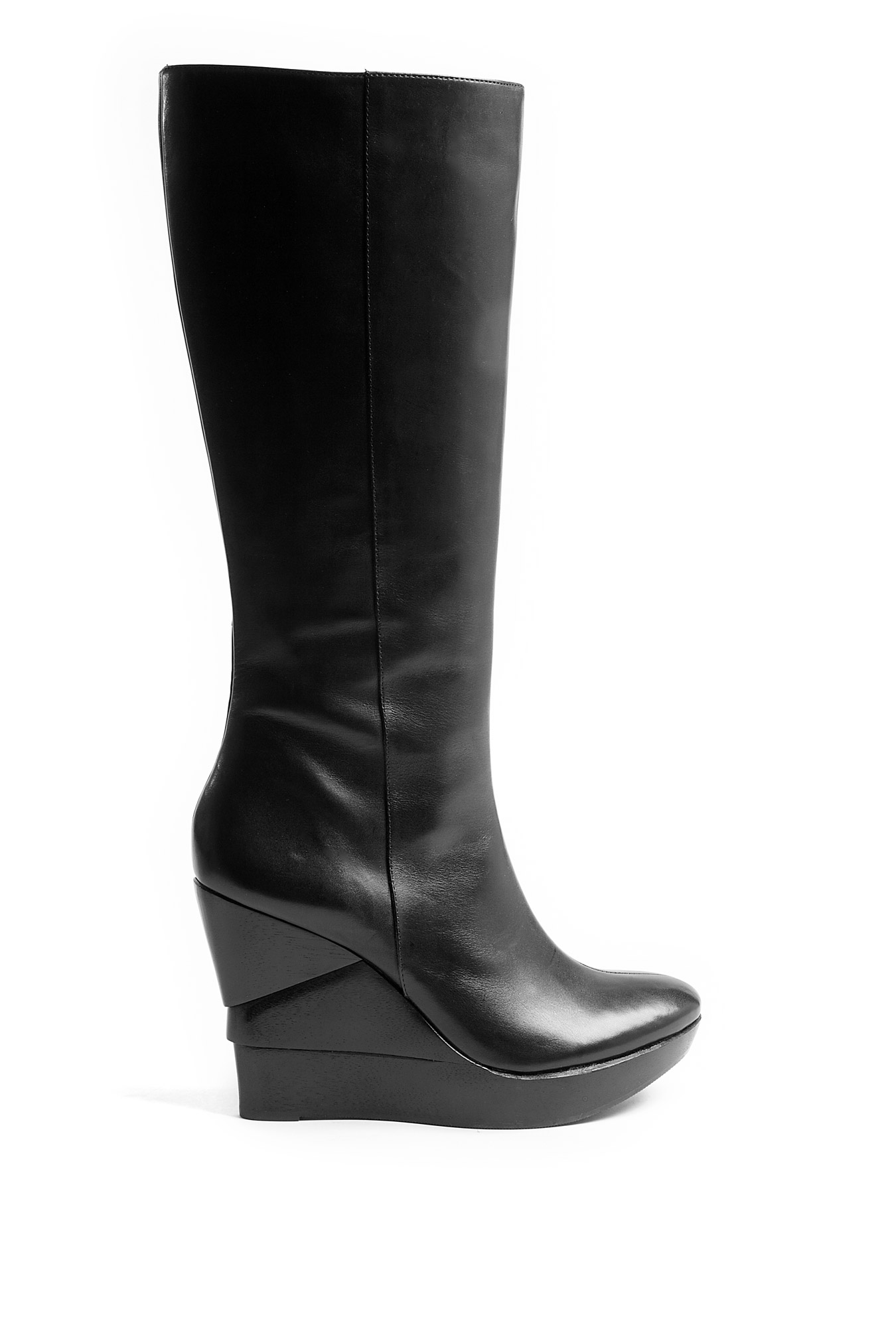 Diane Von Furstenberg Orion Leather Knee Length Boots in Black | Lyst