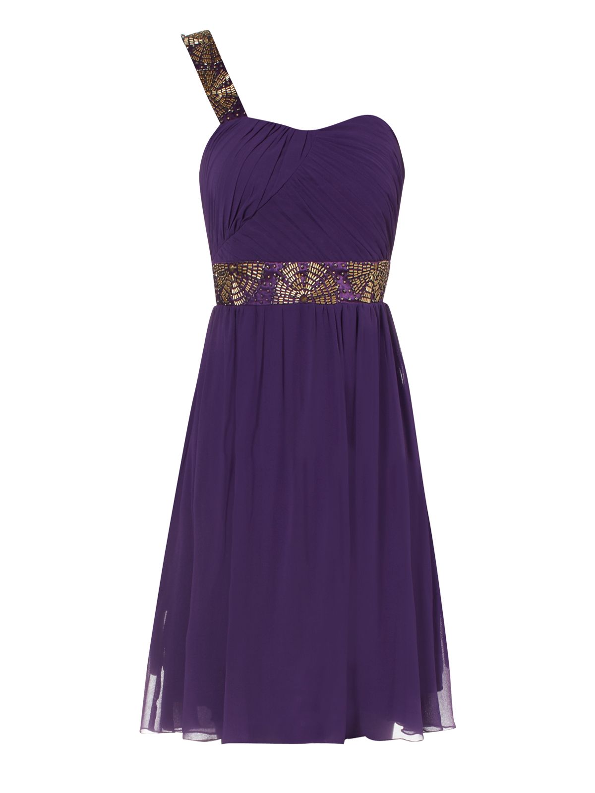 Jane norman Purple One Shoulder Embellished Prom Dress in Purple | Lyst